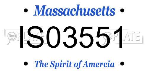 IS03551 Massachusetts License Plate
