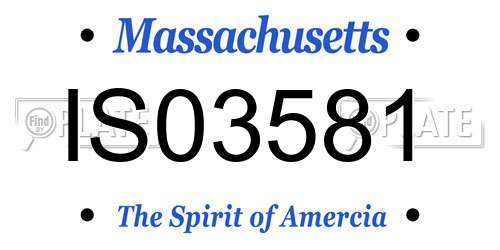 IS03581 Massachusetts License Plate
