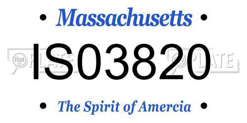 IS03820 Massachusetts License Plate