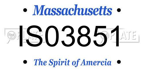 IS03851 Massachusetts License Plate