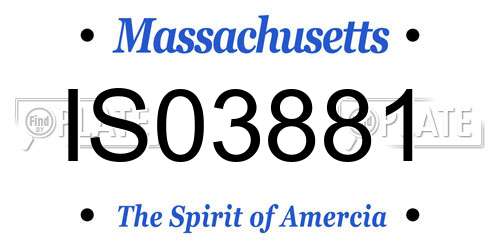 IS03881 Massachusetts License Plate