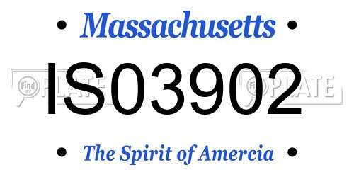 IS03902 Massachusetts License Plate