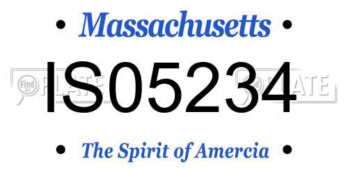 IS05234 Massachusetts License Plate