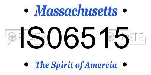 IS06515 Massachusetts License Plate
