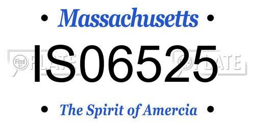 IS06525 Massachusetts License Plate