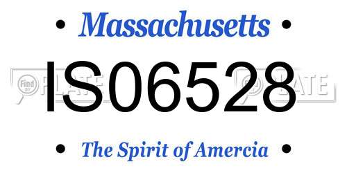 IS06528 Massachusetts License Plate