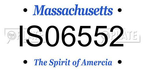 IS06552 Massachusetts License Plate