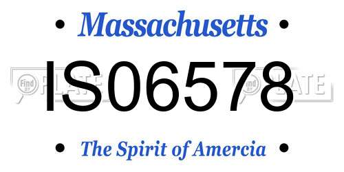 IS06578 Massachusetts License Plate