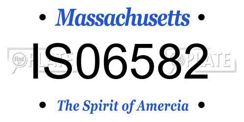 IS06582 Massachusetts License Plate