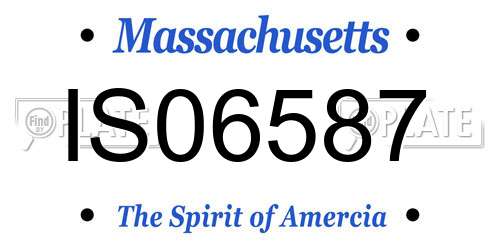 IS06587 Massachusetts License Plate
