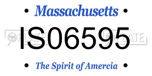 IS06595 Massachusetts License Plate