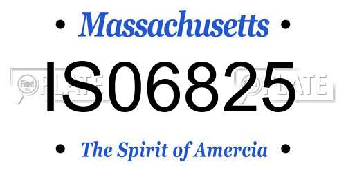 IS06825 Massachusetts License Plate
