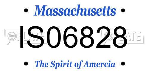 IS06828 Massachusetts License Plate