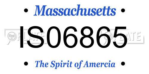 IS06865 Massachusetts License Plate