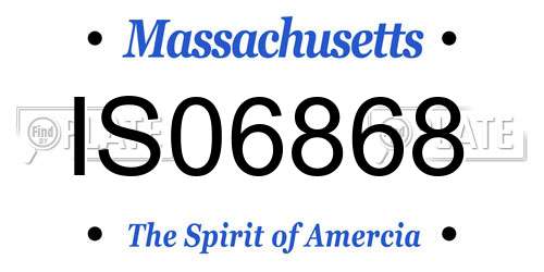 IS06868 Massachusetts License Plate