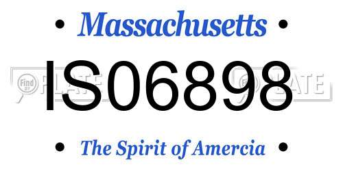 IS06898 Massachusetts License Plate