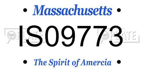 IS09773 Massachusetts License Plate
