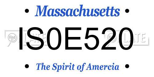 IS0E520 Massachusetts License Plate