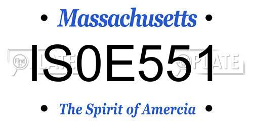 IS0E551 Massachusetts License Plate