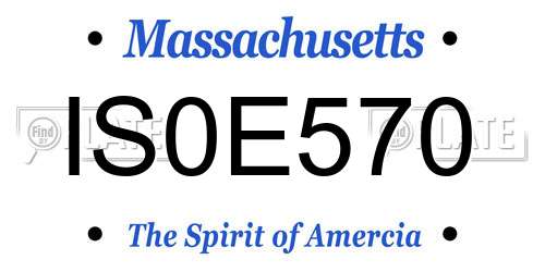 IS0E570 Massachusetts License Plate