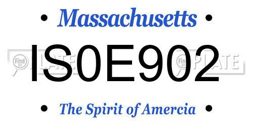 IS0E902 Massachusetts License Plate