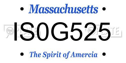 IS0G525 Massachusetts License Plate