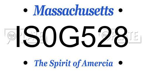 IS0G528 Massachusetts License Plate