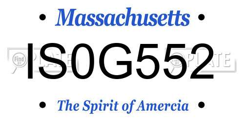 IS0G552 Massachusetts License Plate