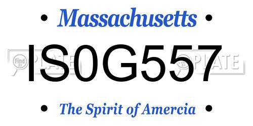 IS0G557 Massachusetts License Plate