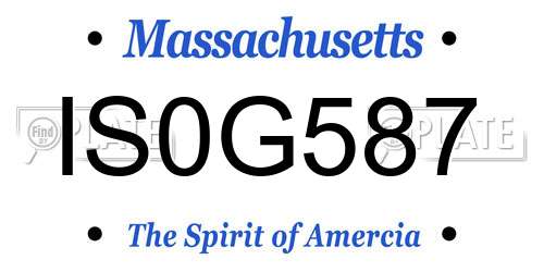 IS0G587 Massachusetts License Plate