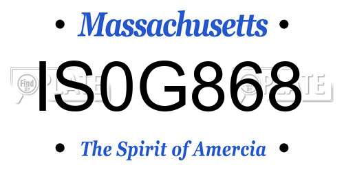 IS0G868 Massachusetts License Plate