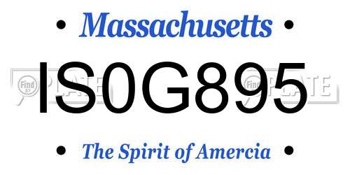 IS0G895 Massachusetts License Plate