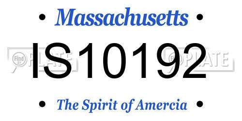 IS10192 Massachusetts License Plate