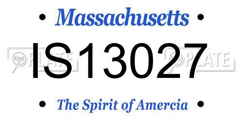 IS13027 Massachusetts License Plate