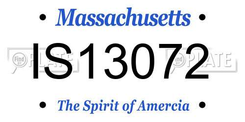 IS13072 Massachusetts License Plate