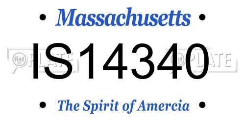 IS14340 Massachusetts License Plate