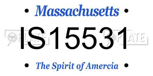 IS15531 Massachusetts License Plate