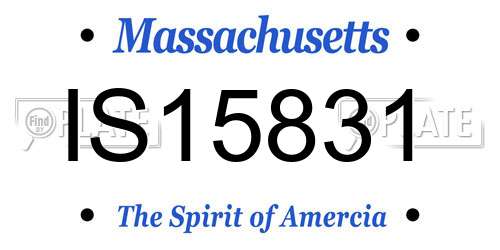 IS15831 Massachusetts License Plate