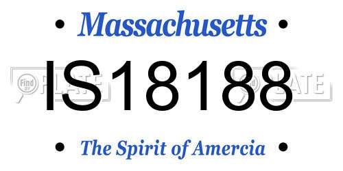 IS18188 Massachusetts License Plate