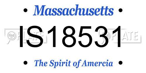 IS18531 Massachusetts License Plate
