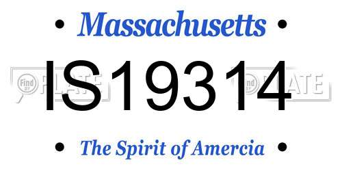 IS19314 Massachusetts License Plate