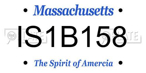 IS1B158 Massachusetts License Plate