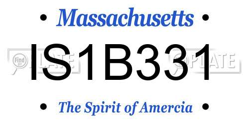 IS1B331 Massachusetts License Plate