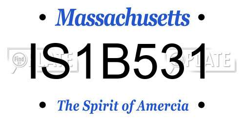 IS1B531 Massachusetts License Plate