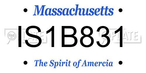 IS1B831 Massachusetts License Plate