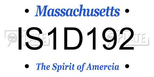 IS1D192 Massachusetts License Plate