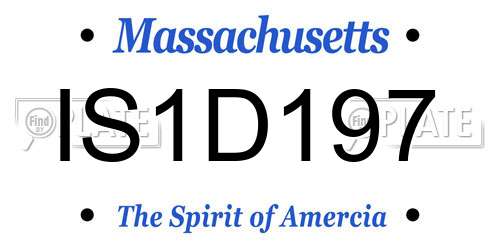 IS1D197 Massachusetts License Plate