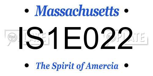 IS1E022 Massachusetts License Plate