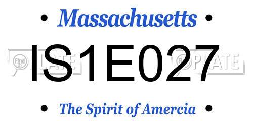 IS1E027 Massachusetts License Plate