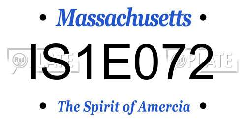 IS1E072 Massachusetts License Plate